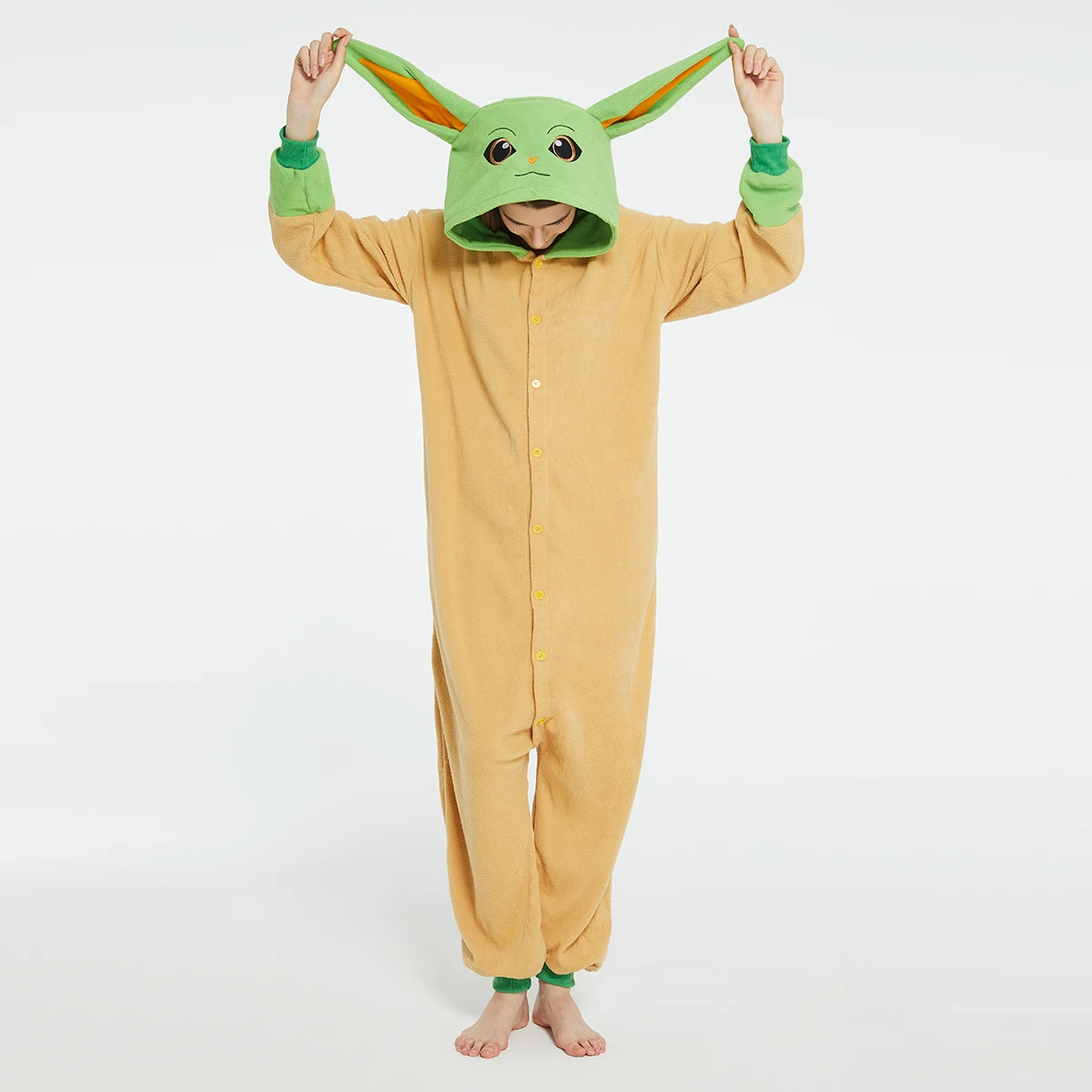 Romper Onesie Baby - 大人ヨーダベビーグロッグ Onesies ハロウィンコスチュームユニセックス漫画コスプレジャンプスーツワンピースアニメクリスマスパジャマホームウェア