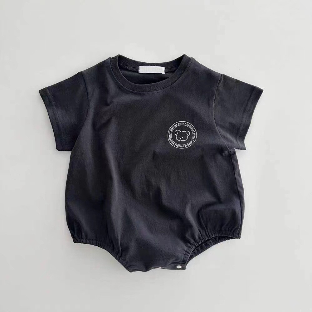 Baby Clothing Clearance - HY23087 サマーカートゥーンベアーワンピース 薄手三角ベビーボディスーツ 新生児半袖ロンパース ベビー服幼児服