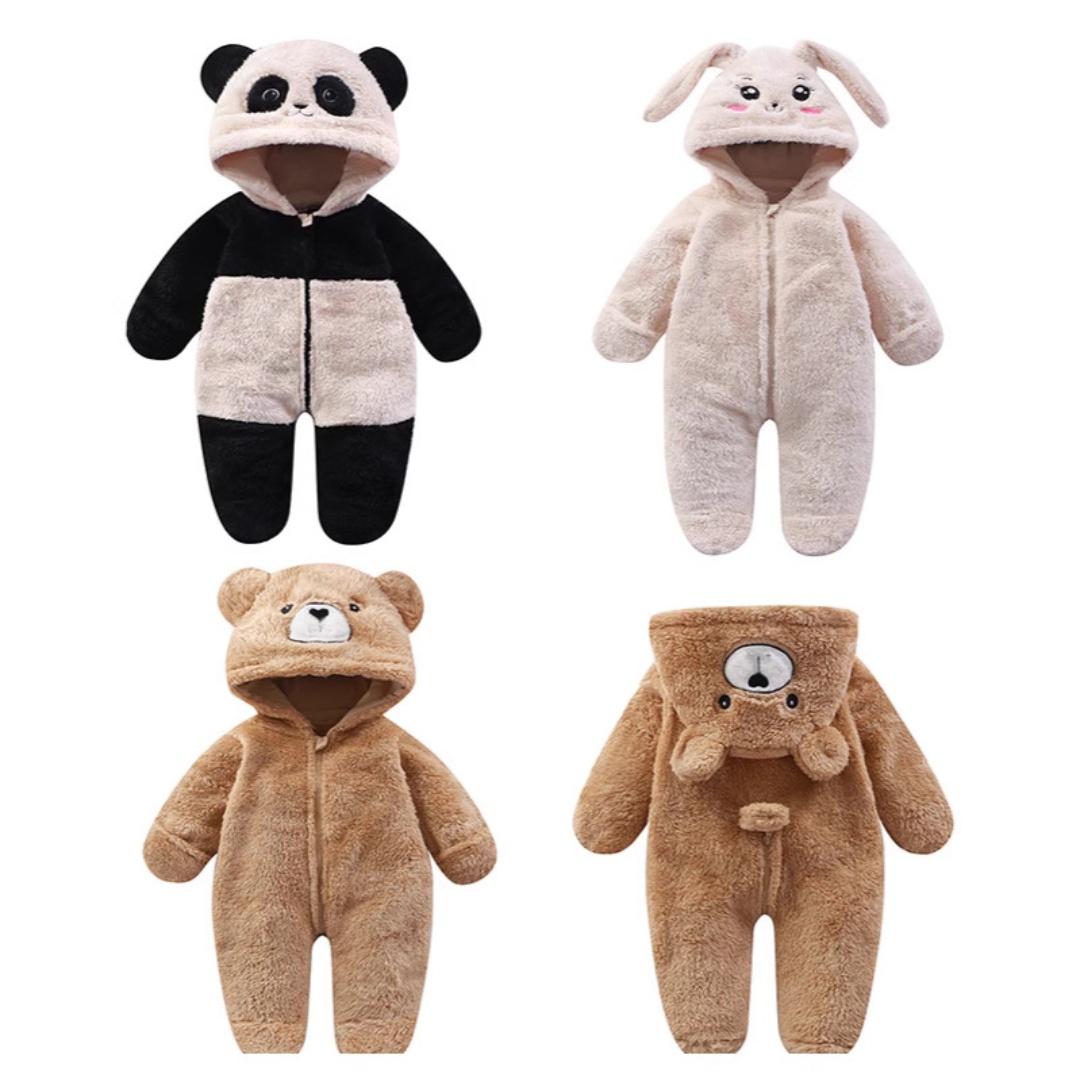 Romper Onesie Baby - 2026年 女の子 男の子服 暖かいふわふわロンパース 0-12ヶ月 新生児