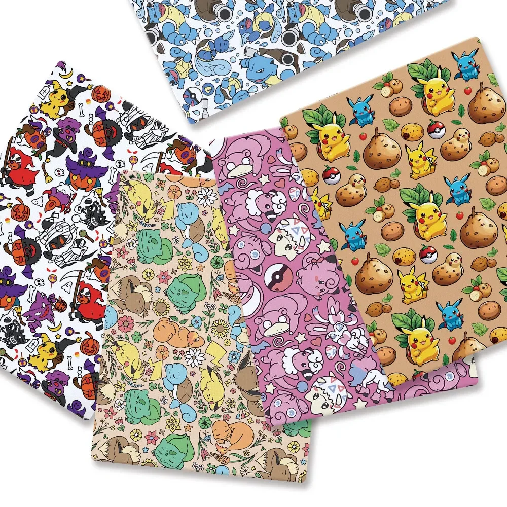 Baby Clothing Products - ポケモン漫画生地 140*50 センチメートル手作り縫製パッチワークキルティングベビードレスホームシートプリント生地生地縫製子供