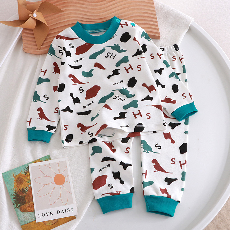Baby Clothing For Sleep - 秋パジャマパジャマガールズボーイズ長袖トップス + パンツスーツファッションホーム服ベビーキッド睡眠衣装