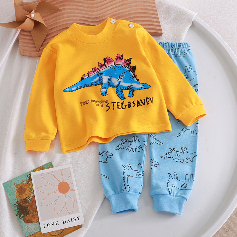 Baby Clothing For Sleep - 秋パジャマパジャマガールズボーイズ長袖トップス + パンツスーツファッションホーム服ベビーキッド睡眠衣装