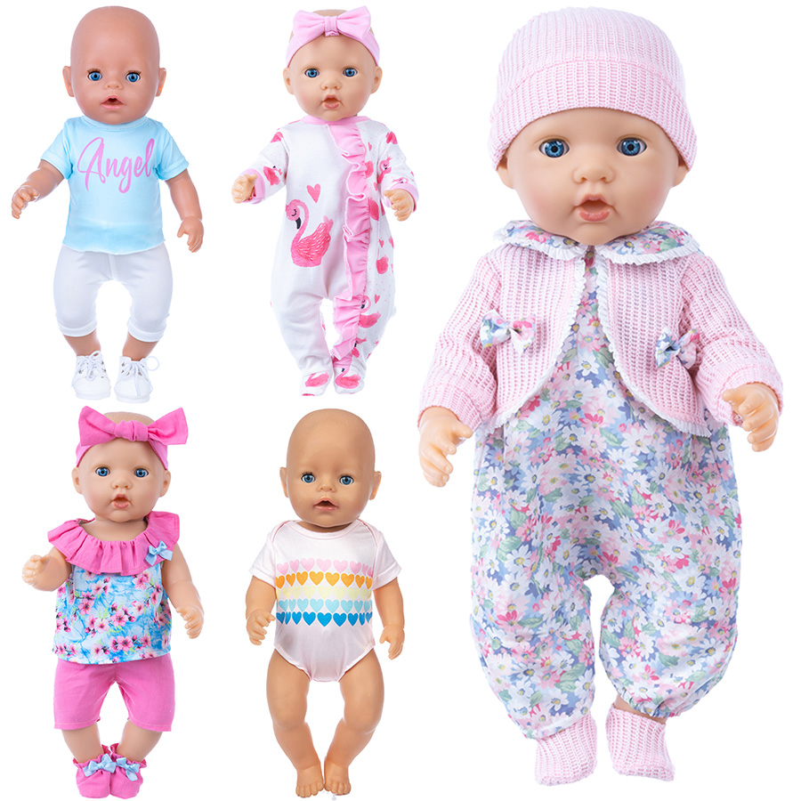 Baby Clothing For Girls - 人形の服 18 インチリボーンドール用かわいいパジャマスーツ 45 センチメートル新生児人形女の子のおもちゃ人形服アクセサリー Nenuco