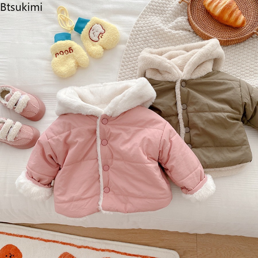 Baby Clothing Neutral - 0-5 歳の子供服幼児秋冬フード付きコート女の赤ちゃん暖かいジャケット子供ニュートラルパーカー上着男の子暖かいコート