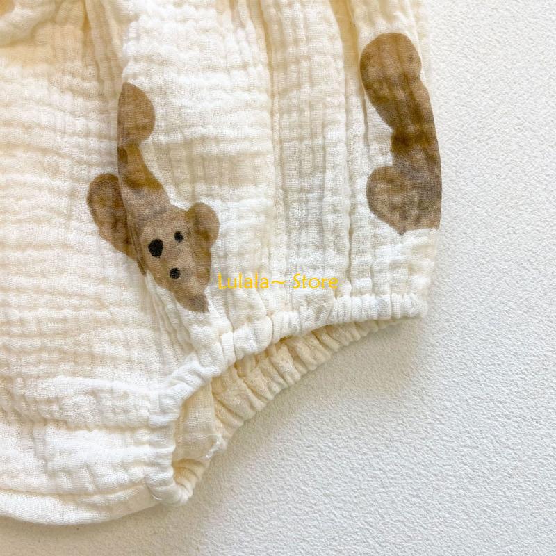 Baby Clothing Neutral - Y4QA ニュートラルベビー服セット 半袖コート ハーレムショーツ クマプリント衣装