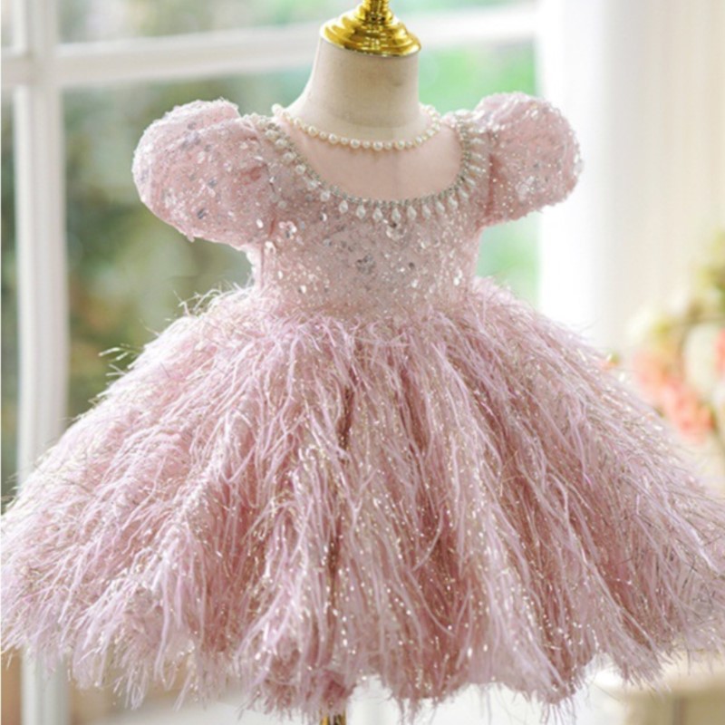 女の赤ちゃんのためのスパンコールフェザードレス,ふくらんでい - Baby Clothing For Girls のレビューと価格