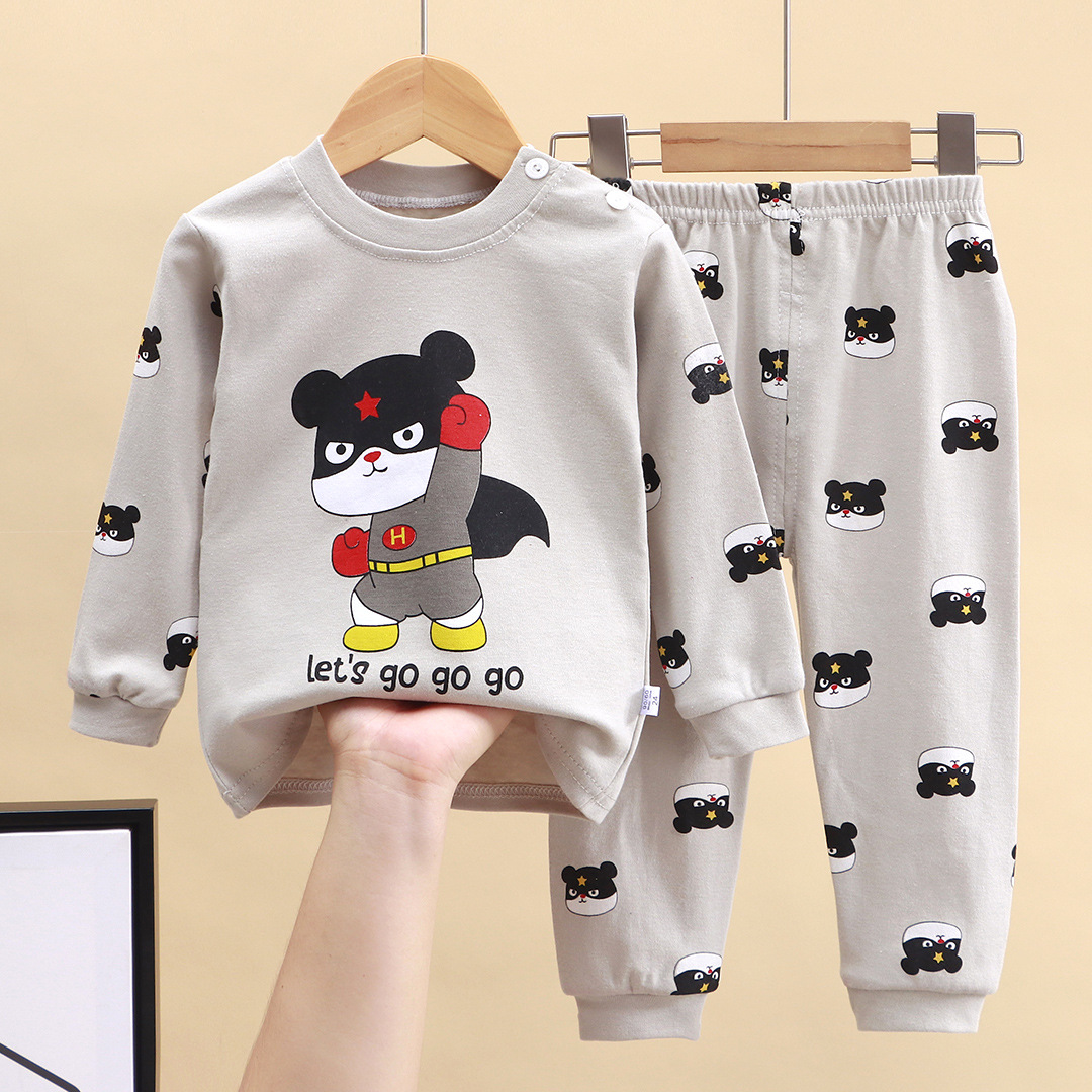 秋のパジャマパジャマ女の子男の子長袖トップス + パンツスー - Baby Clothing For Sleep のレビューと価格