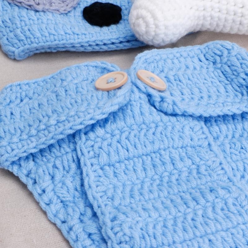 3 ピース/セット新生児写真撮影小道具帽子 + ニットショー - Baby Clothing Products のレビューと価格