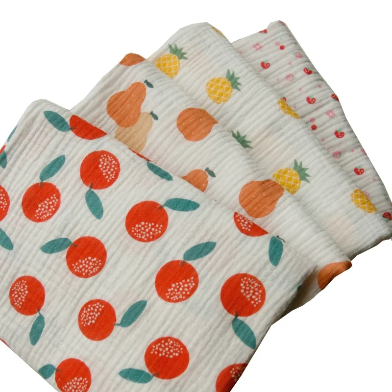 135x50cm 二重層クレープ純綿糸生地、かわいいフルーツ - Baby Clothing For Sleep のレビューと価格