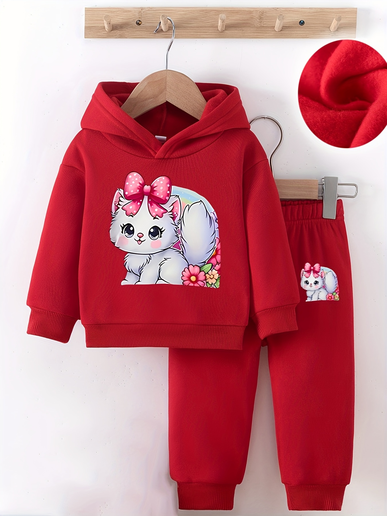 新生児の女の子向けの秋冬用ツーピース漫画風アニマル柄フリース - Baby Clothing Clearance のレビューと価格