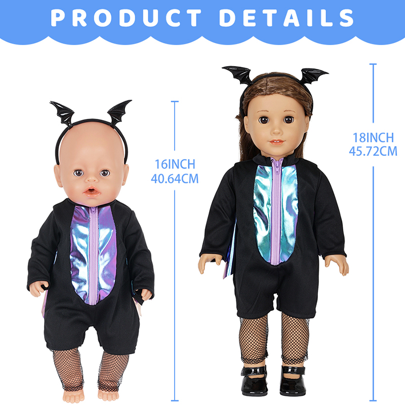 人形服セット 16-18インチのベビードール用 ハロウィン服 - Baby Clothing Usa のレビューと価格