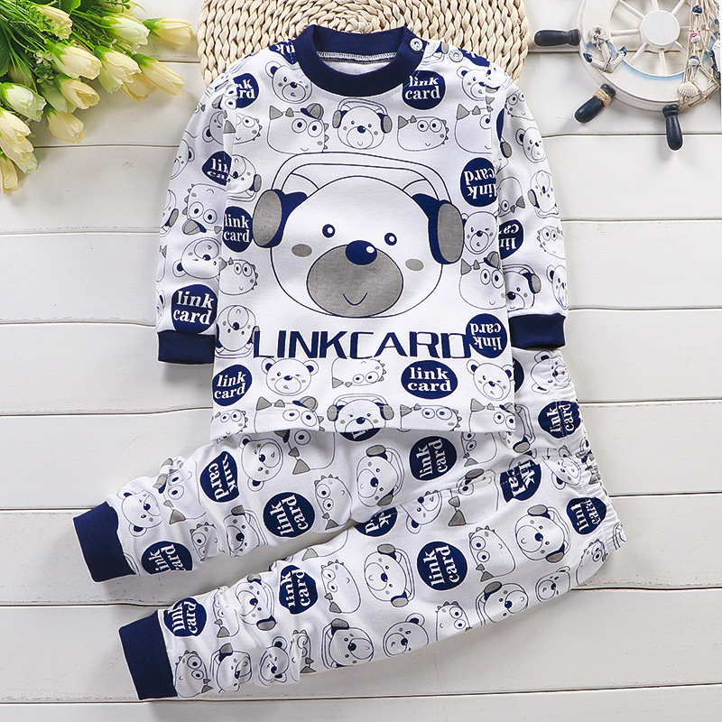 秋パジャマパジャマガールズボーイズ長袖トップス + パンツス - Baby Clothing For Sleep のレビューと価格
