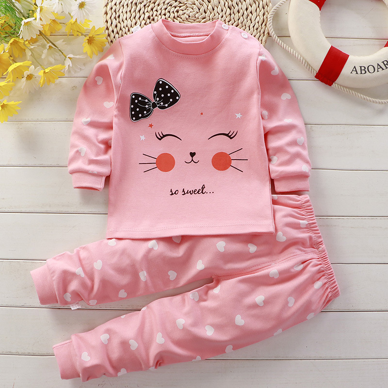 秋パジャマパジャマガールズボーイズ長袖トップス + パンツス - Baby Clothing For Sleep のレビューと価格