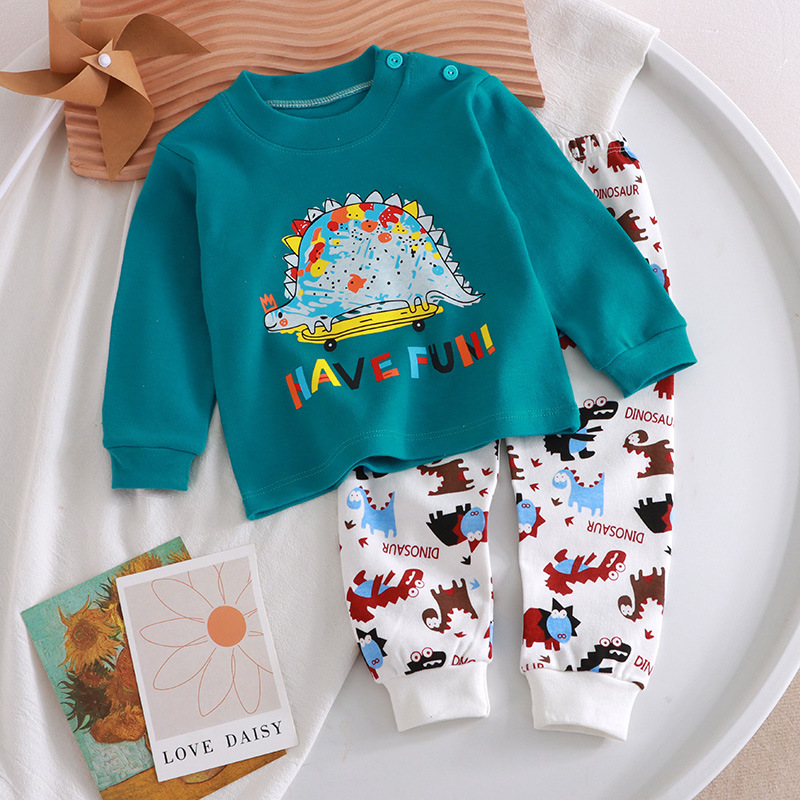 女の子と男の子のための長袖トップとパンツ付きパジャマ,ファッ - Baby Clothing For Sleep のレビューと価格