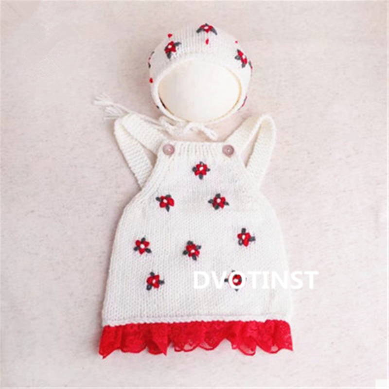 新生児の写真撮影の小道具かぎ針編みニット服帽子衣装セット F - Baby Clothing Products のレビューと価格
