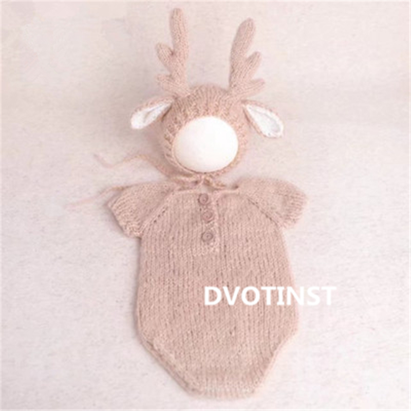 新生児の写真撮影の小道具かぎ針編みニット服帽子衣装セット F - Baby Clothing Products のレビューと価格