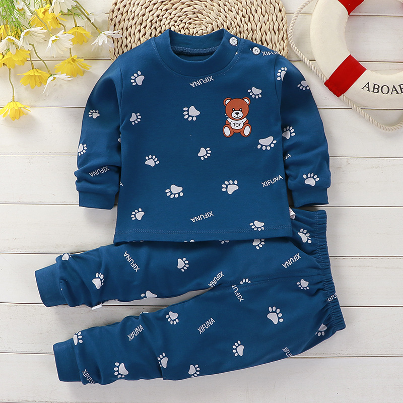 秋パジャマパジャマガールズボーイズ長袖トップス + パンツス - Baby Clothing For Sleep のレビューと価格