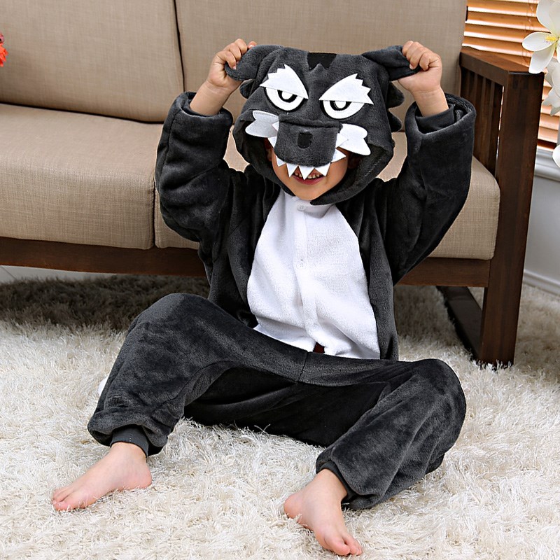子男の子灰色オオカミパンダ鳥コスプレワンピースパジャマキッズ - Romper Onesie Baby のレビューと価格