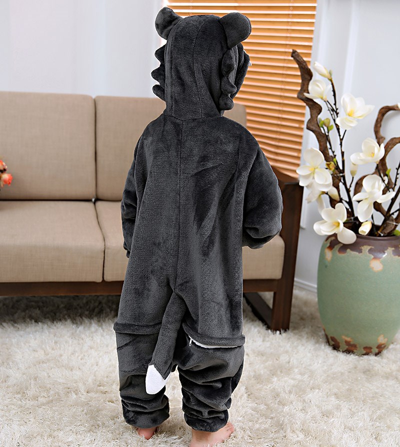 子男の子灰色オオカミパンダ鳥コスプレワンピースパジャマキッズ - Romper Onesie Baby のレビューと価格