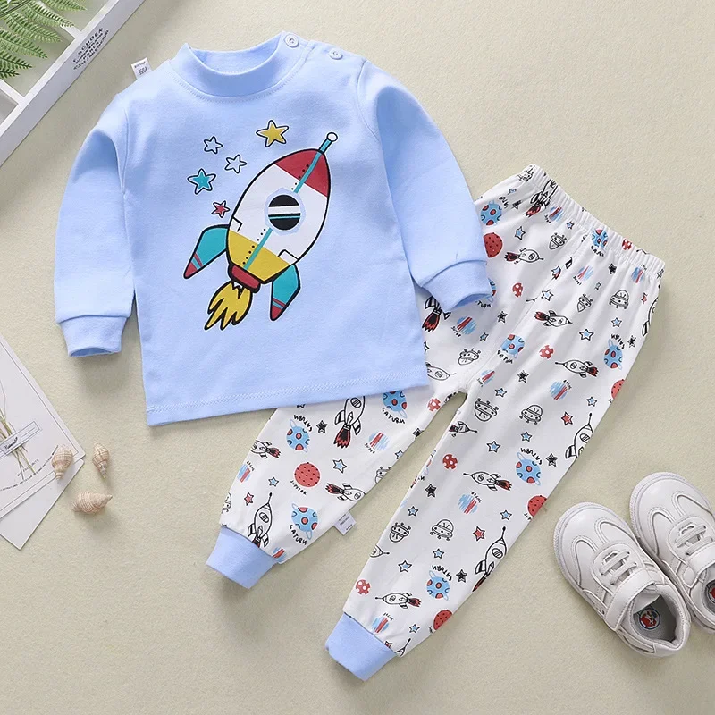 2024 ニューキッズボーイズガールズパジャマセット漫画プリ - Baby Clothing For Sleep のレビューと価格