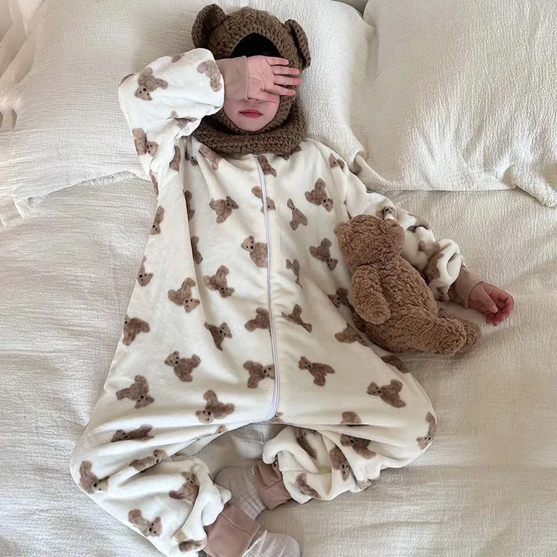 子供のためのフランネルフリースのパジャマ,暖かい冬の服,幼児 - Baby Clothing For Sleep のレビューと価格