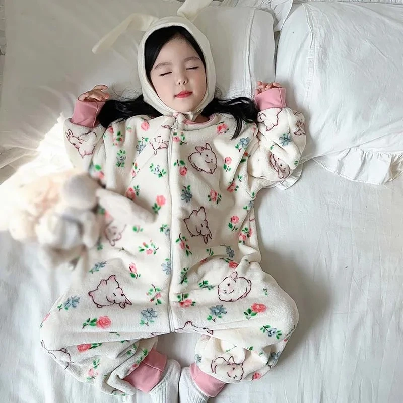 子供のためのフランネルフリースのパジャマ,暖かい冬の服,幼児 - Baby Clothing For Sleep のレビューと価格
