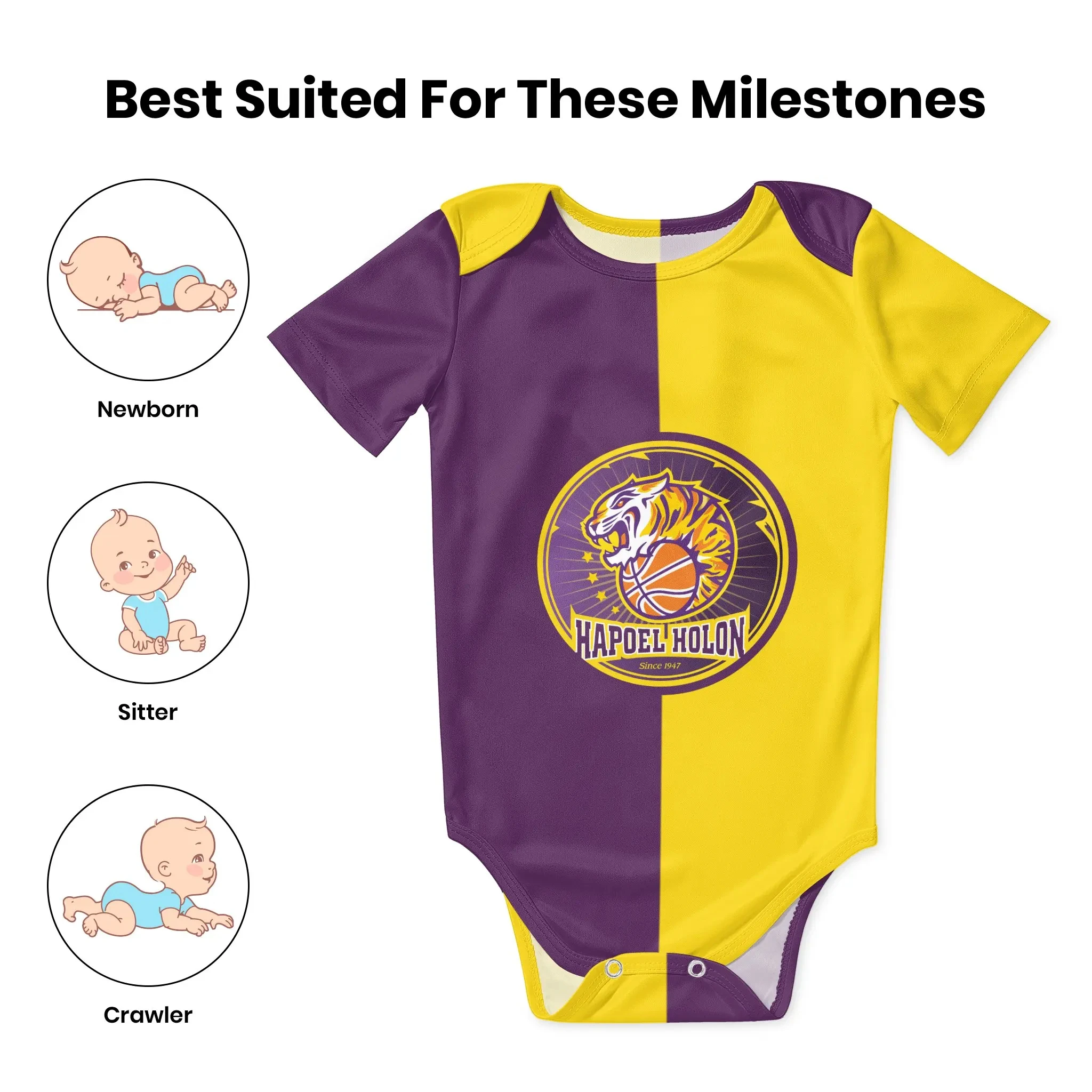 Hapoel Holon バスケットボールベビーボディスーツ - Romper Onesie Baby のレビューと価格
