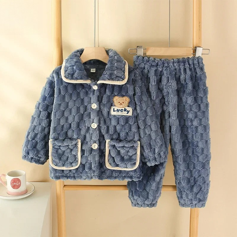 キッズボーイズガールズ秋冬フランネル厚みのパジャマベビー漫画 - Baby Clothing For Sleep のレビューと価格