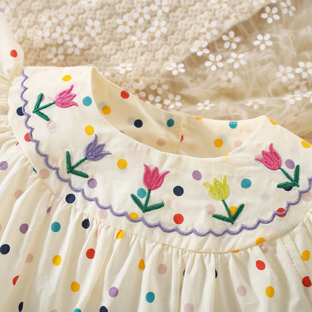 新生児服夏カラフルな水玉模様の綿女の赤ちゃんジャンプスーツか - Baby Clothing Clearance のレビューと価格