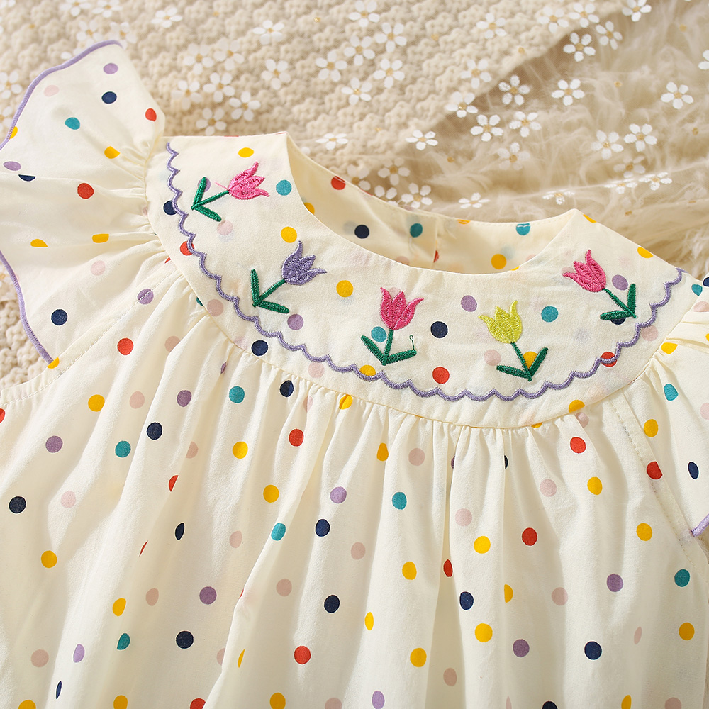 新生児服夏カラフルな水玉模様の綿女の赤ちゃんジャンプスーツか - Baby Clothing Clearance のレビューと価格
